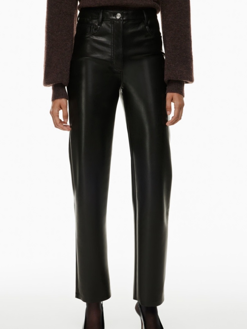 Aritzia Melina Faux Leather Pants Black